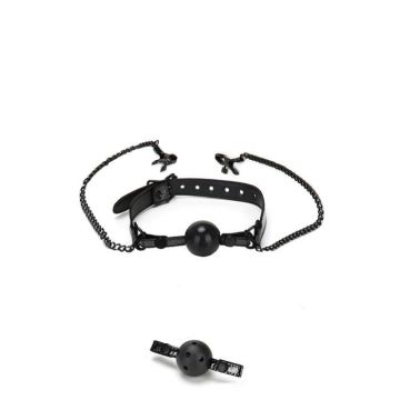 Bondage Whipsmart-Whipsmart Diamond Ball Gag W Clip de mamelon