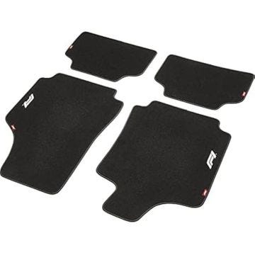 Tapis de voiture - FORMULA 1 - CM480 - Noir/Blanc - 4 pièces - Universel