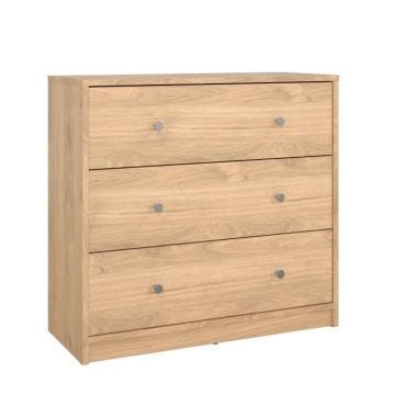 Commode OREGON 3 Tiroirs - Décor chêne - L 72 x P 30 x H 68 cm - TVILUM