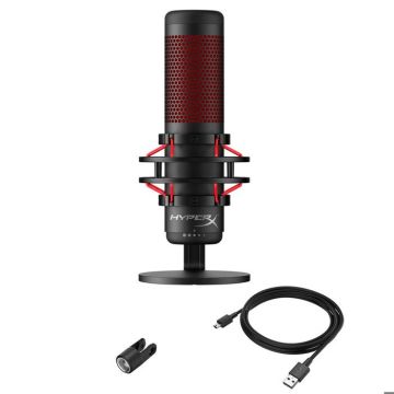 Microphone Gaming - HyperX - QuadCast - Noir - Filtre anti-pop - 4 diagrammes polaires