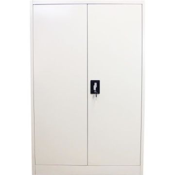Armoire de Bureau - Gris Clair - 2 Portes - 3 Étagères Ajustables