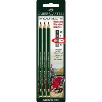Lot de 10 Blisters 3 Crayons Papier Castell 9000 HB
