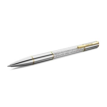 Stylo à bille - SWAROVSKI - Crystalline Lustre - Blanc et Jaune - Design raffiné - Cristaux intégrés