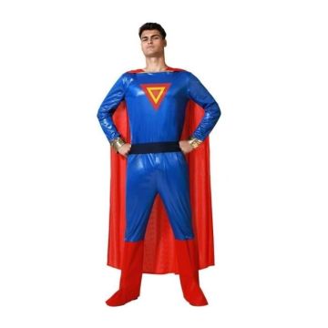 Déguisement Homme - ATOSA - Super Pouvoirs - Costume de Super Héro - Bleu - 3 pièces