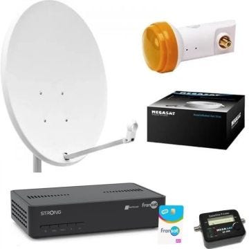 Kit Parabole 60 cm - THOMSON - Récepteur Strong FRANSAT - LNB Single - 20m Coaxial - Satfinder