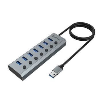 Hub USB - Akasa - Connect 7 IPS - 7 ports USB - Affichage IPS - Noir