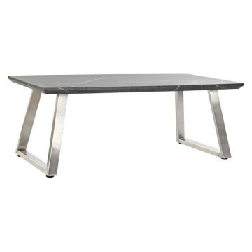 Table basse style moderne, urban noir bois, acier 120 cm