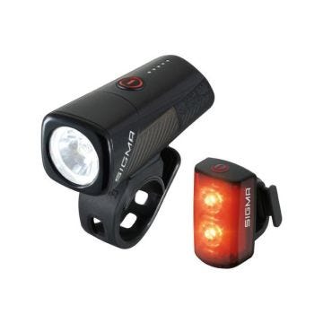 Éclairage Set Sigma Buster 400 - Vélo loisir - Rouge - Buster RL 80 Flash USB - Garantie 2 ans