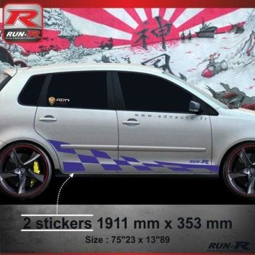 007M Sticker GTRS pour VOLKSWAGEN POLO 9N - Aufkleber adesivi - Marine