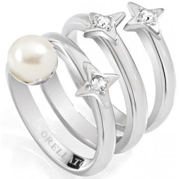 bague morellato sacr100 - bague acier etoile zirconium femme