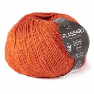 Fil d'été tricot et crochet Geisha Orange - Plassard - 100% soie