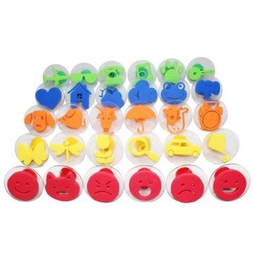 Tampon géant pour enfant - Sodertex - 30 pièces - Poignée ergonomique - Disque de protection - 7,5 cm
