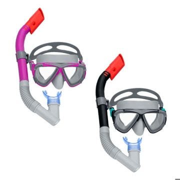 Bestway Ensemble Masque et Tube Adulte Soupape de Purge Couleur Assortie +14 Ans Plage et Piscine 24029