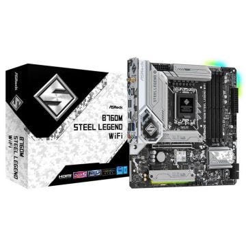 Carte mère ASRock B760M Steel Legend WiFi DDR5 (Intel LGA 1700) Micro ATX - argenté/noir - TU
