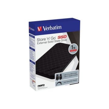 SSD Portable - Verbatim - Store 'n' Go - 1 To - USB-C - 6.35 cm (2.5')