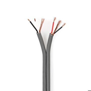 câble audio symétrique | 2x (2x 0,16 mmâ²) | 100 m | bobine | gris