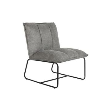 fauteuil noir gris métal polyester (66 x 71 x 77 cm)