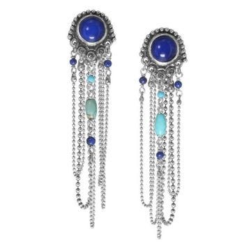 Boucles d'oreille - FRANCK HERVAL - Izia - Multi chaîne - Argenté - Matières naturelles