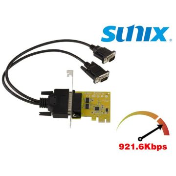 Carte SUNIX SER6437HL PCI Express PCIe Série RS232 HIGH SPEED 2 PORTS COM RS-232 DB9 avec Chipset SUN2212 - HIGH ET LOW PROFILE