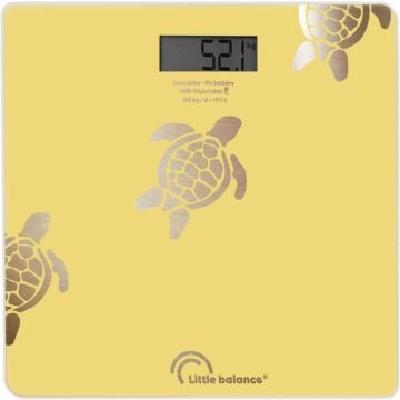 Pèse-personne - LITTLE BALANCE - 8731 - Tortues sables métallisées - USB-réparable - 180 kg / 100 g - Jaune