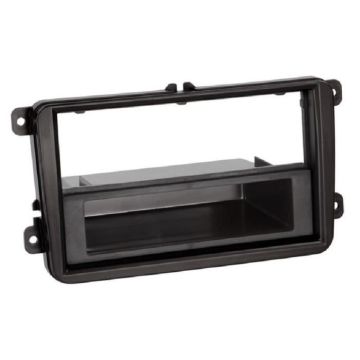 Facade autoradio FA261A compatible avec Skoda VW Seat Avec vide poche - 1Din VP Noir