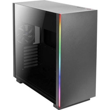 AEROCOOL Boîtier PC GLO - Verre trempé - RGB - Format ATX - Moyen Tour - Noir