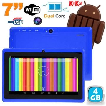 Tablette Tactile Android 4.4 Kitkat 7 Pouces Dual Core 4Go Dual Cam Flash Bleue Plastique +SD 32Go YONIS