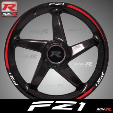 Stickers de jantes Yamaha FZ1 blanc/rouge - pack complet pour 2 roues