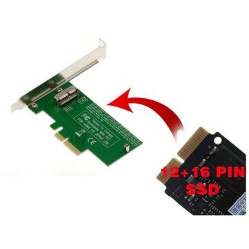 Carte PCIe pour SSD MAC 2013 et plus 12+16 broches avec radiateur aluminium (MD711 MD712 MD760 MD761 ME864 ME865 ME866 ME293 ME29