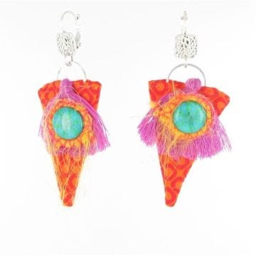 Boucles d'oreille - Piti by Cendrillon - Farandole - Multicolore - Argenté - Dormeuse