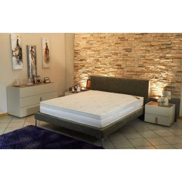 Super Deluxe Matelas Ferme Mousse Poli Lattex Indéformable - Face Laine Merinos 100% -Tissu à l'Aloé Vera - 23 cm (200x200)