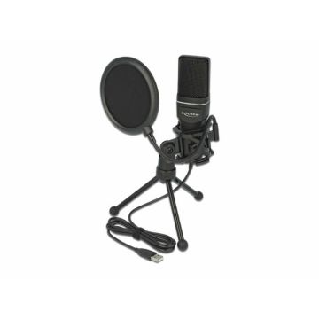 Microphone USB - DeLock - 66331 - Condensateur - Unidirectionnel - 20 Hz - 20 kHz
