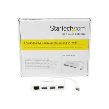 Concentrateur USB 3.0 3 ports avec USB-C - STARTECH - Hub USB Type-C - Gigabit Ethernet