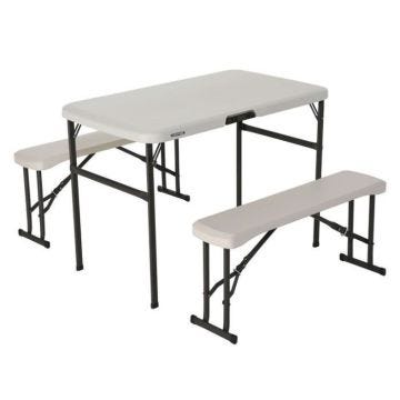 TABLE DE CAMPING 107 x 61 cm + BANCS 94 x 21 x 42 cm - LIFETIME