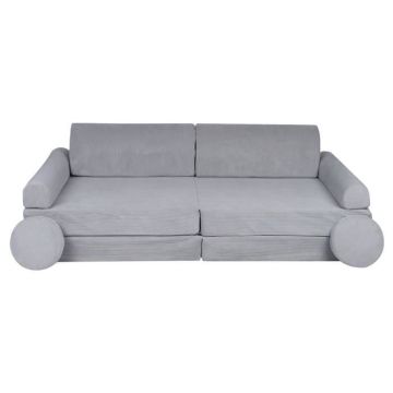 Canapé enfant MeowBaby® Premium en velours côtelé gris