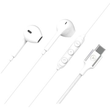 Ecouteurs Filaire - BIGBEN CONNECTED - Force Play KP - USB C - Intra-auriculaire - Blanc