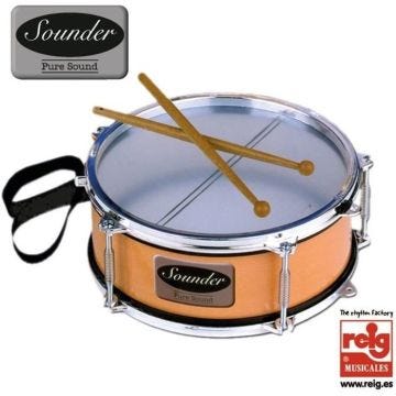 Tambour pour enfant REIG - Imitant des instruments réels - Peaux spéciales - Cercles métallisés