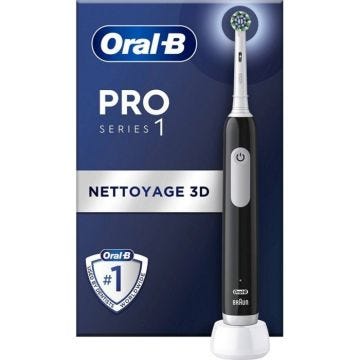 Brosse à Dents Électrique - Oral-B - Pro Series 1 - Noir - Chargeur Inclus - Minuteur Professionnel
