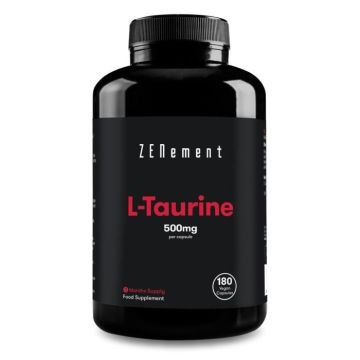L-Taurine 1000 mg par portion, 180 Vegan Gélules (3 Mois d'Approvisionnement), Booster d'Énergie, Performances Sportives