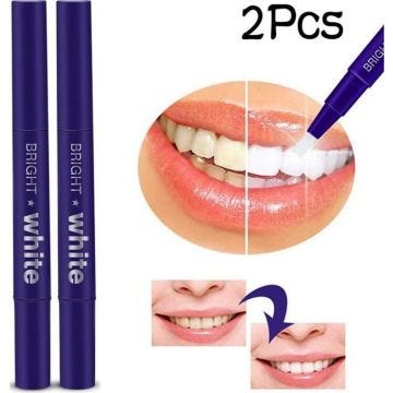 White Tooth Cleaning Pen Whitening Treatments Gel Pens Teeth White Solution 2Pcs    rt153