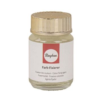 Fixateur p.batik - coul.teinture à la main, en petites boîtes de verre, 25ml