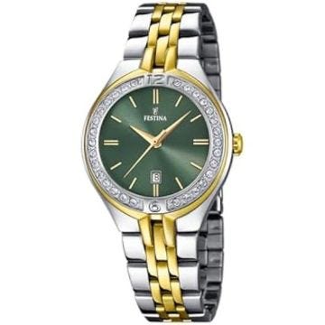 Montre Femme - FESTINA - F16868/4 - Boîtier Acier Inoxydable 316L - Bracelet Acier Inoxydable - Couleur Verte
