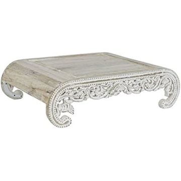 Table d'appoint - DKD Home Decor - Standard - Bois de mangue - Blanc - Rectangulaire
