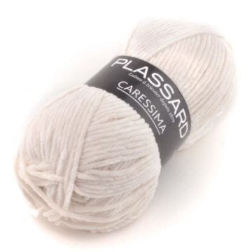 Pelote de laine Caressima 02 Blanc Cassé - Plassard - Laine Enfant / Layette - Polyester microfibre - Turquie