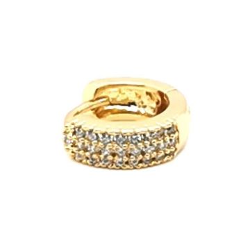 Piercing femme - Agatha - Piercing Agatha créole doré et oxyde de zirconium - Couleur de la matière:Jaune