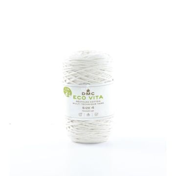 Fil Coton Recyclé - DMC - Eco Vita - 4mm - 250g - Couleur Blanc
