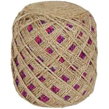 Repose-pieds - HOME ESPRIT - Multicolore - Jute - 40 x 40 x 45 cm - Salon