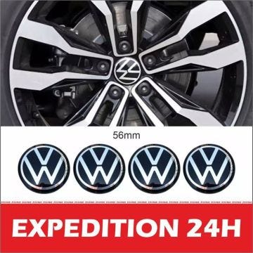 4x 56mm VW Logo Jante Cache Moyeu Centre De Roue Emblème Pour Volkswagen 6N0 601 171