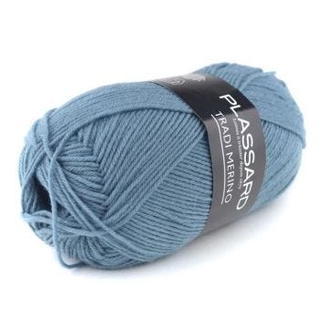 Laine - PLASSARD - Tradi-Merino - Couleur 22 Bleu - Aiguille N°3 - Fabriqué en Italie