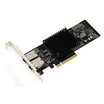 Carte contrôleur PCIe ETHERNET 10G / 5G / 2.5G NBase-T - 2 Ports - Connecteurs RJ45 - CHIPSET X550AT2